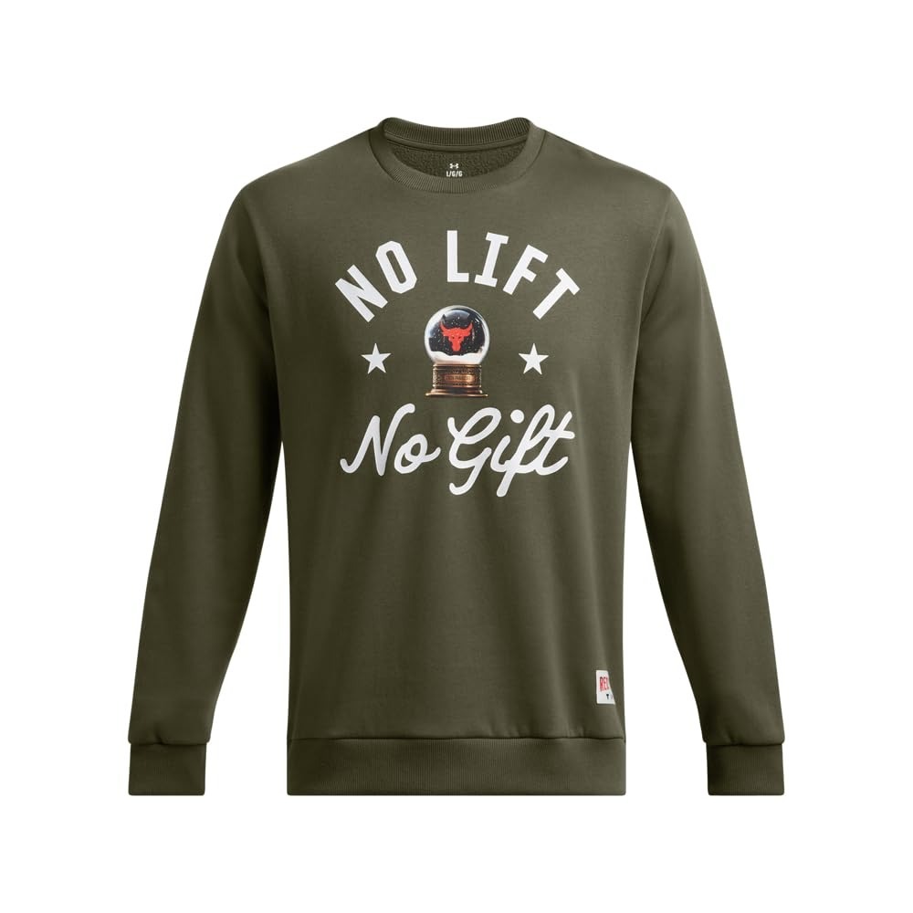 Under Armour Men's Sweatshirt XL Project Rock No Lift No Gift Crewneck Green NEW